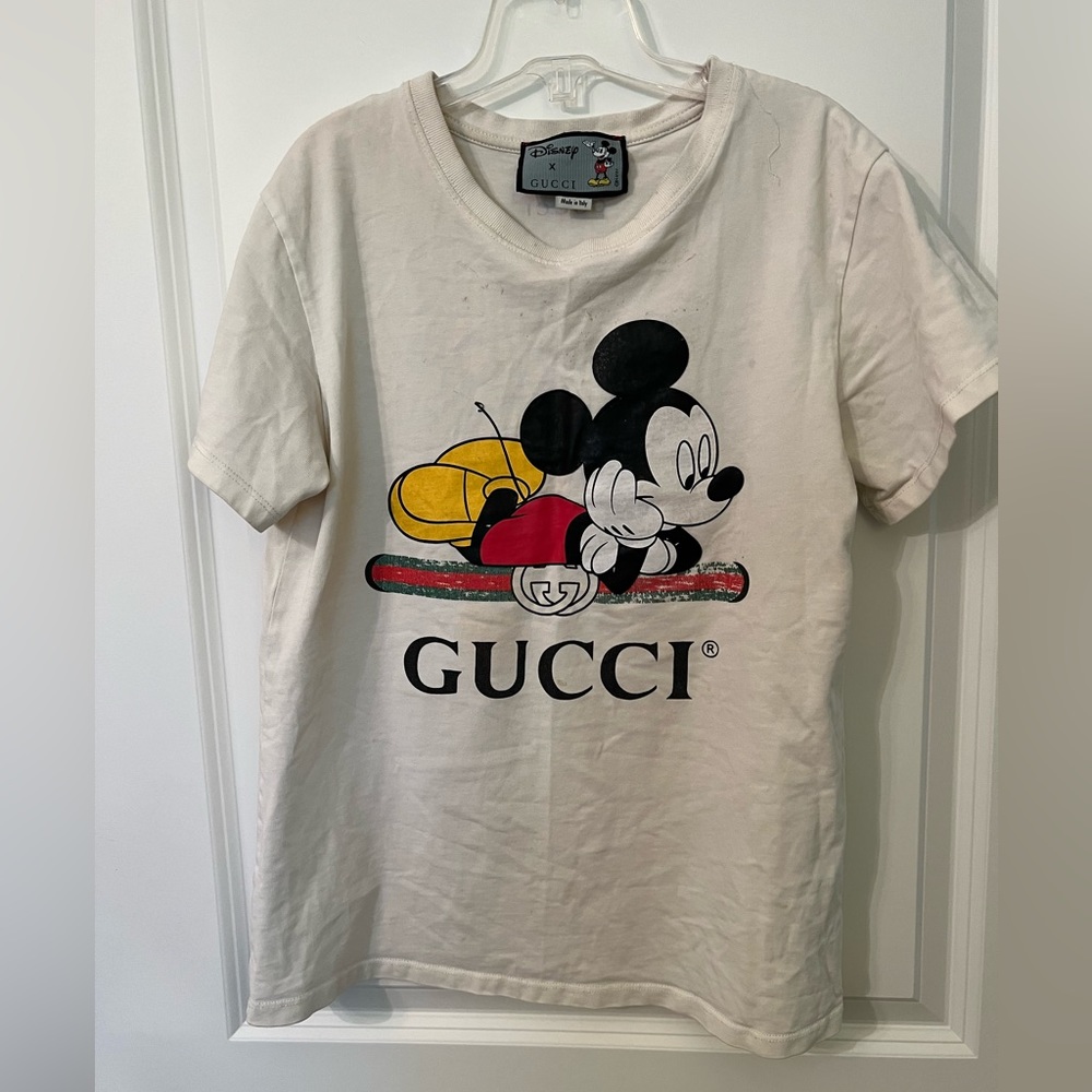Disney + Gucci Mickey Mouse T-Shirt White Size Small